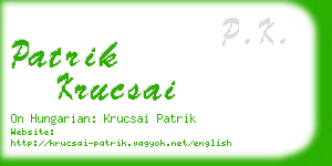 patrik krucsai business card